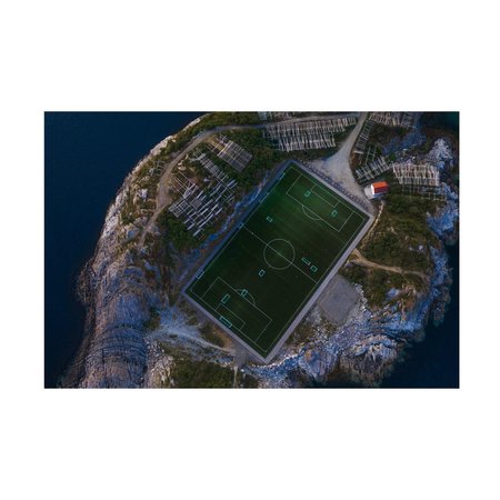 TRADEMARK FINE ART Bingo Z 'The Furthest Football Field' Canvas Art, 12x19 1X14775-C1219GG
